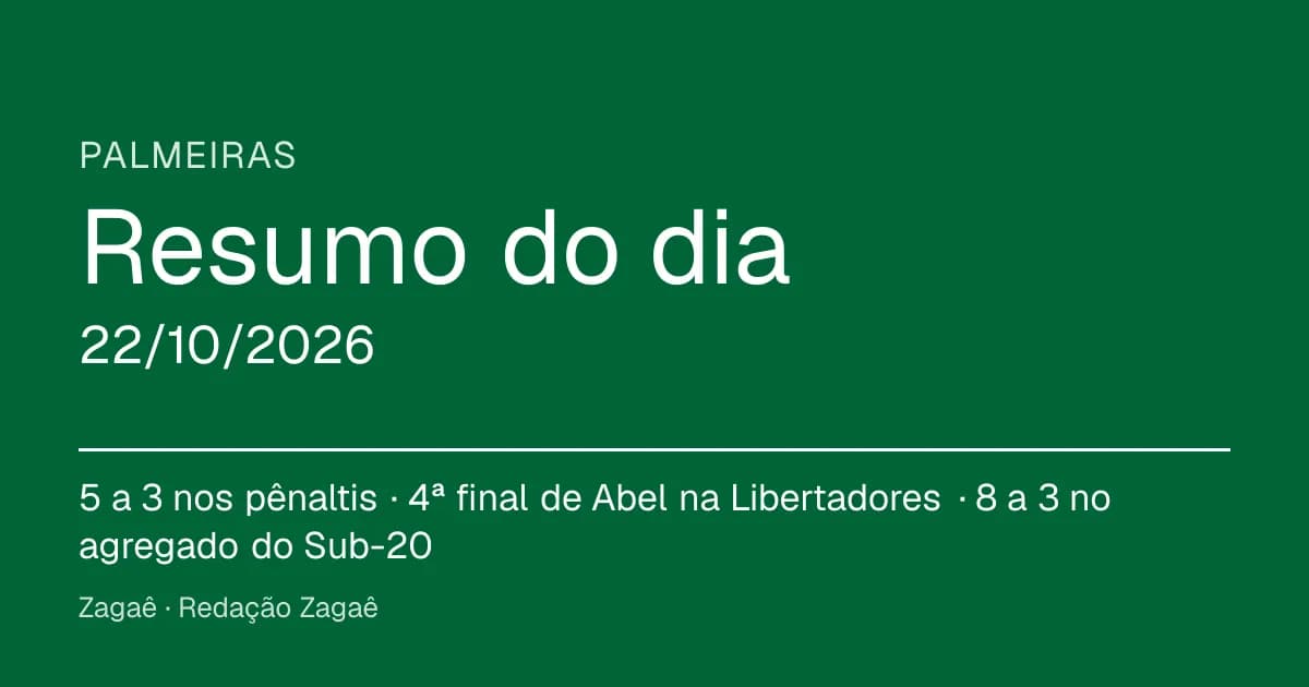 Resumo do dia: Palmeiras