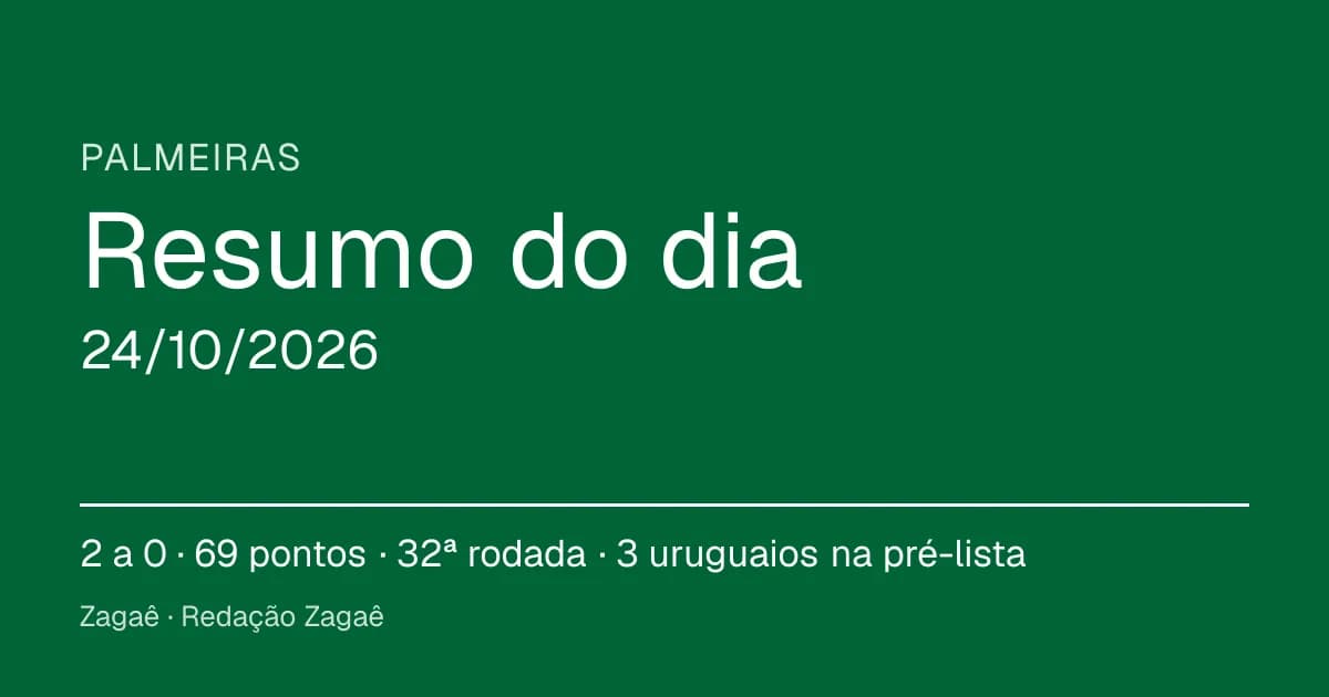 Resumo do dia: Palmeiras